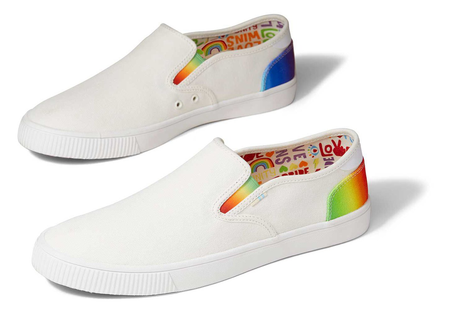 Toms Baja Unity Rainbow Slip On White - Mens - 16529-CUBH